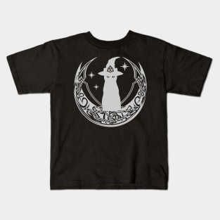 Celtic Moon Cat Witch Kids T-Shirt